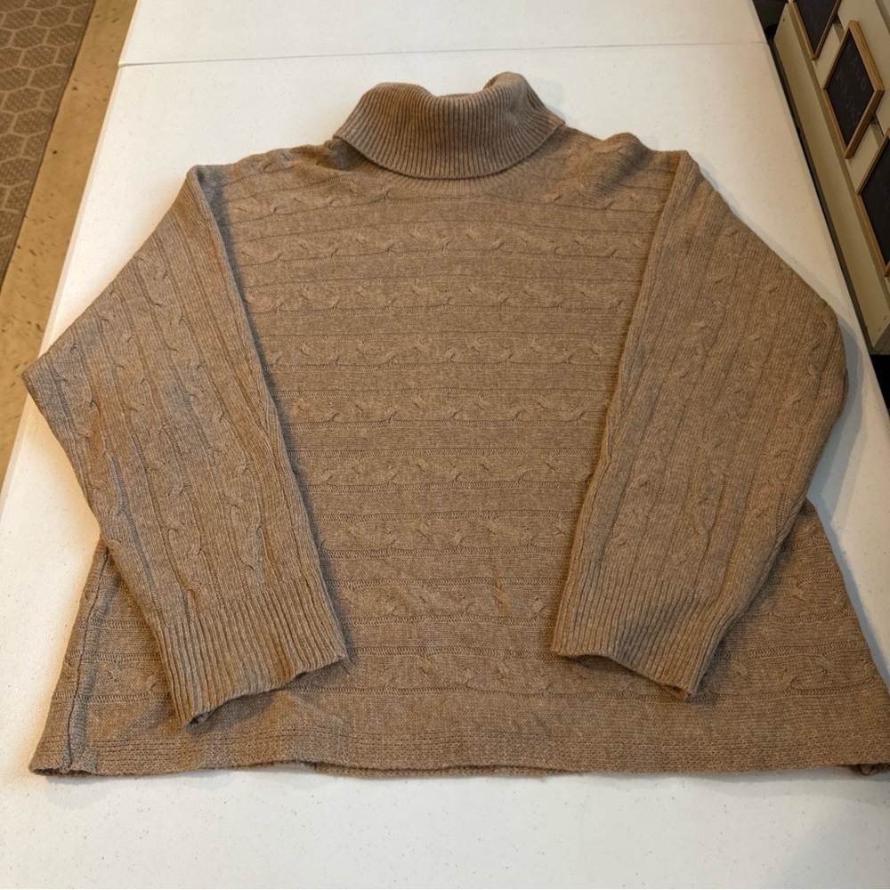 Women’s‎ Bianco&Blue(Italy) Wool/Cashmere Roll Neck Beige Tan Size Large